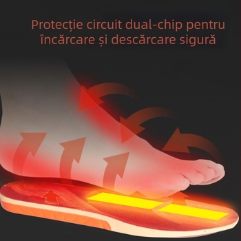 Tălpi electrice încălzite - Smart, încălzire grafen, căptușite cu fleece, anti-îngheț, compatibile cu încălțăminte de tip high-top