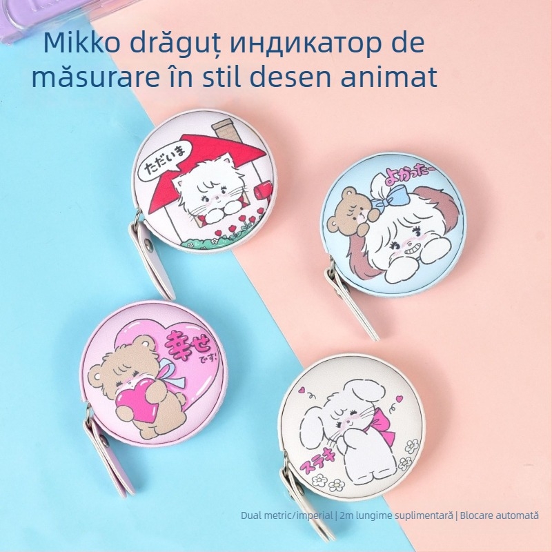 Bandă de măsurare flexibilă pentru corp, mini portabilă, rază 2 m, PU piele + bandă din fibră + ABS; brand QL; model Aa2581; pentru măsurători zilnice acasă