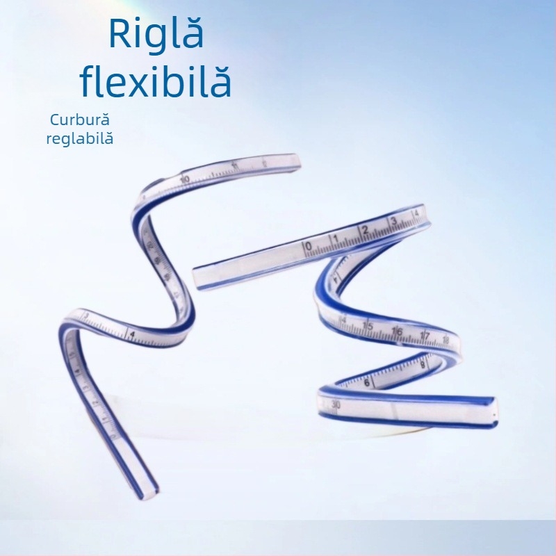 Rigla flexibilă, în formă de șarpe, de 30 cm, pentru realizarea plăcilor și diagramelor