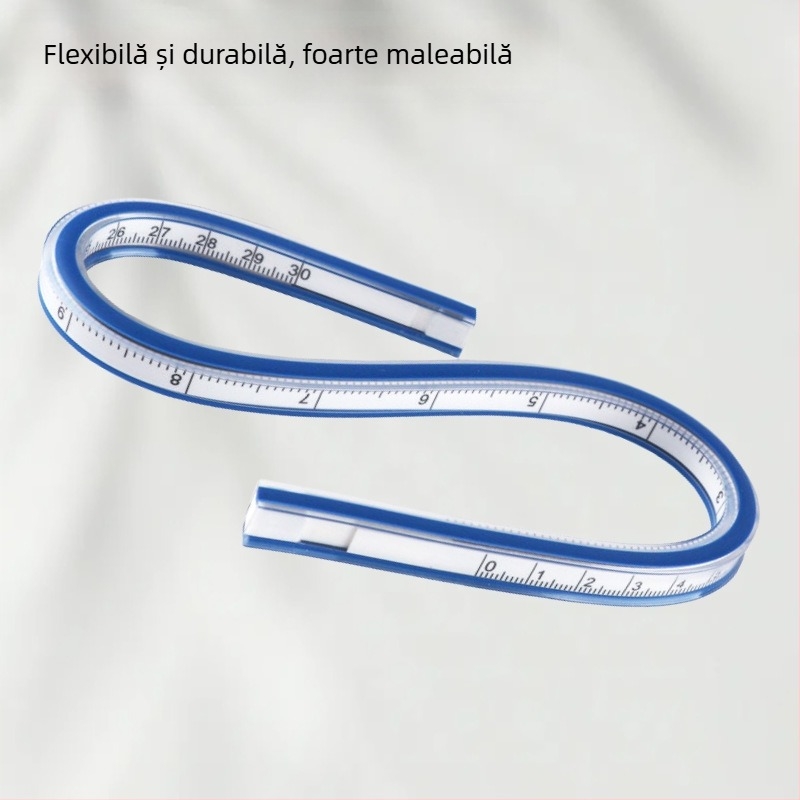 Rigla flexibilă, în formă de șarpe, de 30 cm, pentru realizarea plăcilor și diagramelor