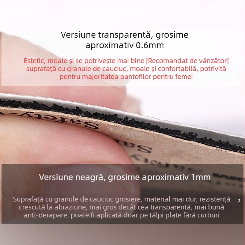 Film de talpă antiaderent din PVC pentru pantofi, strat transparent silențios, pentru toate sezoanele, Muse Standing