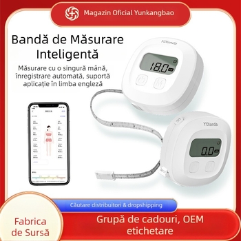 Bandă inteligentă de măsurare a circumferinței corpului cu aplicație Bluetooth (CF10A; ABS; până la 150 cm; baterie)