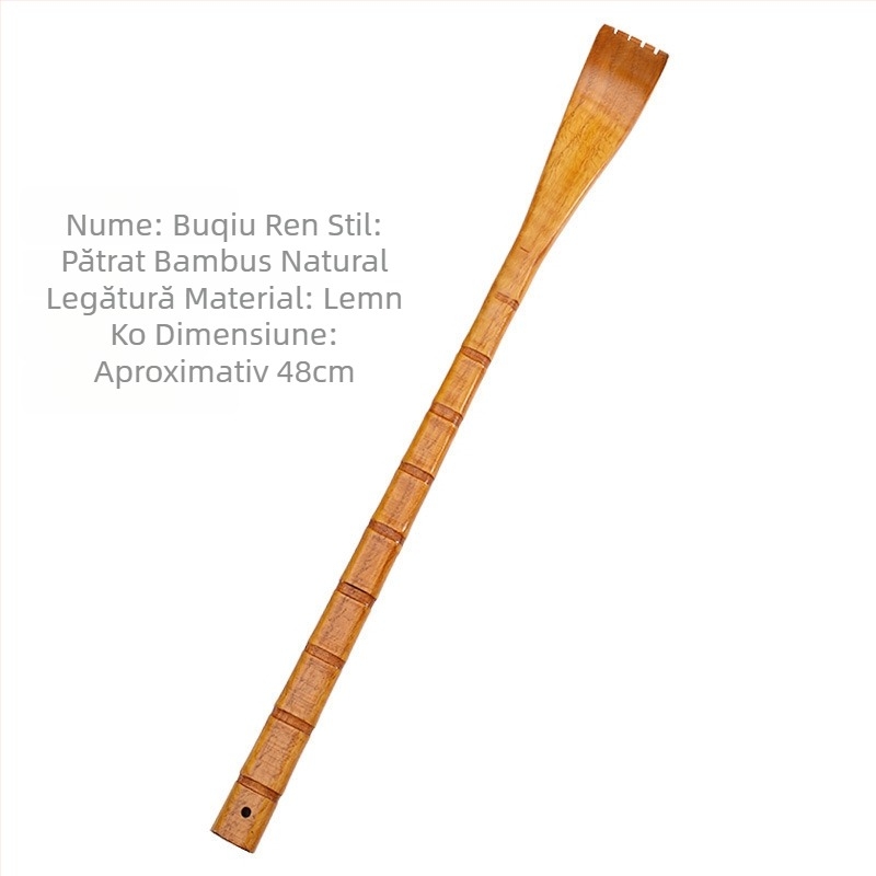 Scărpinător din lemn solid, multifuncțional, pentru vârstnici — uz casnic, masaj și alinare de mâncărime, lemn/bambus