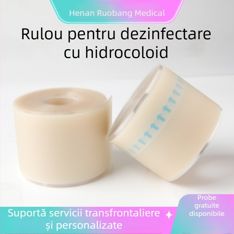 Rol hidrocoloid cu margine pentru călcâi, grosime 0,3 mm, Material hidrocoloid, Imprimare logo disponibilă, Personalizare disponibilă