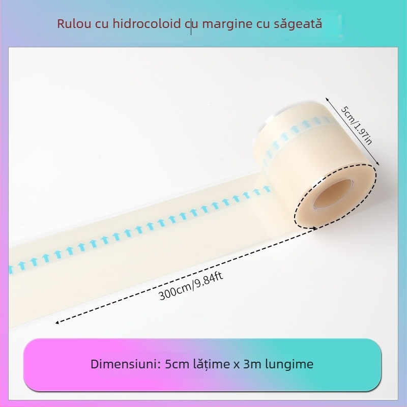 Rol hidrocoloid cu margine pentru călcâi, grosime 0,3 mm, Material hidrocoloid, Imprimare logo disponibilă, Personalizare disponibilă