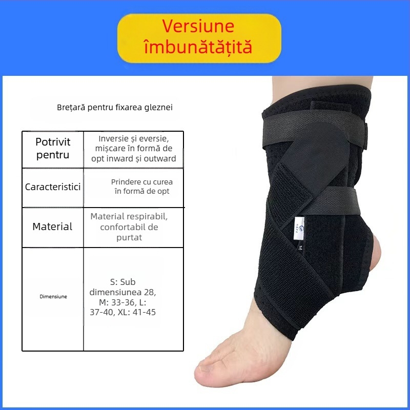Orteza de gleznă cu protecție respirabilă și suport reglabil, potrivire universală