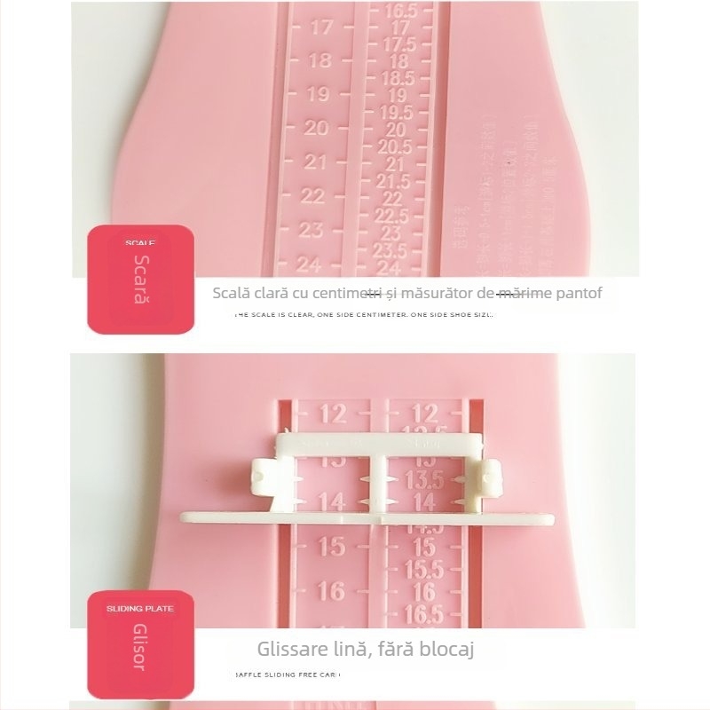 Măsurător pentru picior pentru adulți și copii – Instrument universal de măsurare a mărimii pantofilor, din plastic
