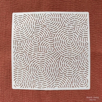 Instrument de trasare DIY pentru sashiko – Șablon moale, transparent, reutilizabil, cu cercuri concentrice și spirale; Material: Altul; Importat: Nu; Brand: Altă