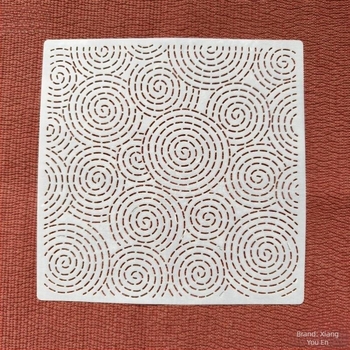 Instrument de trasare DIY pentru sashiko – Șablon moale, transparent, reutilizabil, cu cercuri concentrice și spirale; Material: Altul; Importat: Nu; Brand: Altă
