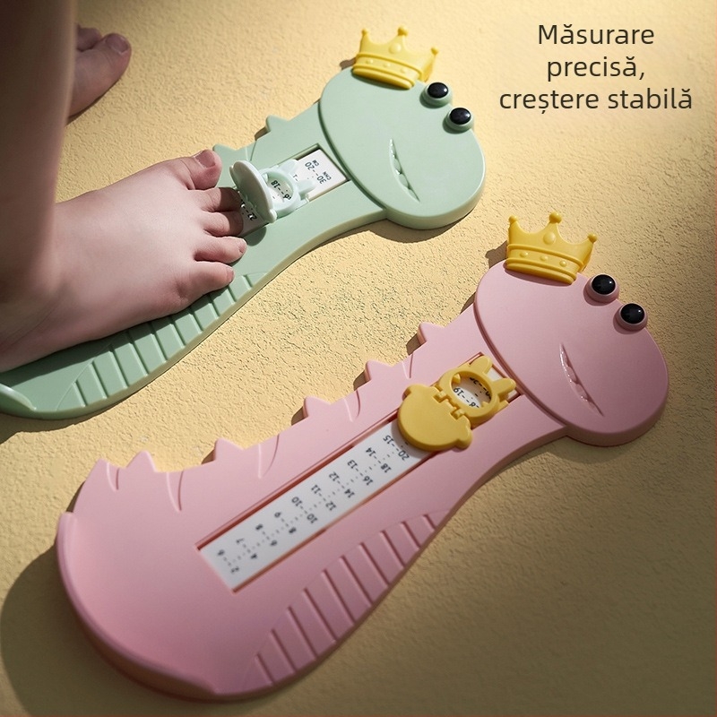 Instrument de măsurat piciorul pentru bebeluți și copii – riglă pentru lungimea piciorului, ABS plastic, Model 825, Stil Cartoon Paradise