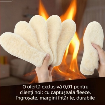 Talpă interioară de iarnă unisex, din lână artificială cu blană de iepure, absorbantă la transpirație, anti miros, talpă moale