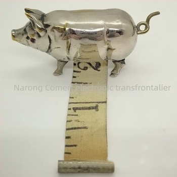 Bandă de măsurat mini în formă de purcel, metal, model 020, gamă de măsurare 150, inspirată de antichități