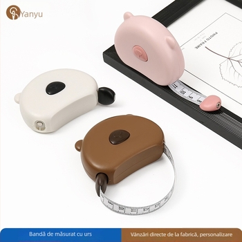 Măsură de bandă cu formă de cap de urs, material ABS, marcă Yan yu, model Student tape measure, interval de măsurare 150 cm, personalizare disponibilă