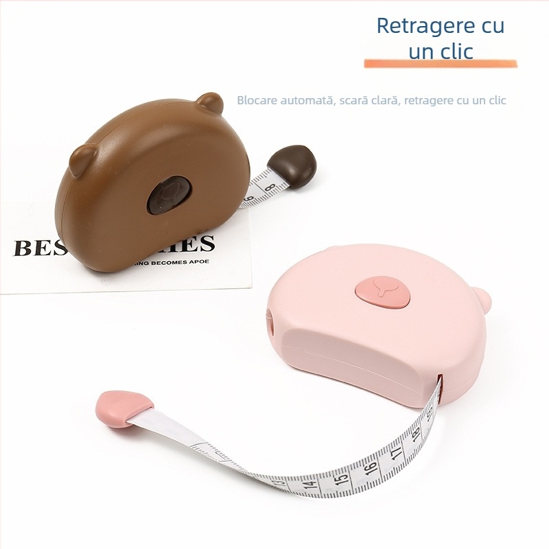 Măsură de bandă cu formă de cap de urs, material ABS, marcă Yan yu, model Student tape measure, interval de măsurare 150 cm, personalizare disponibilă