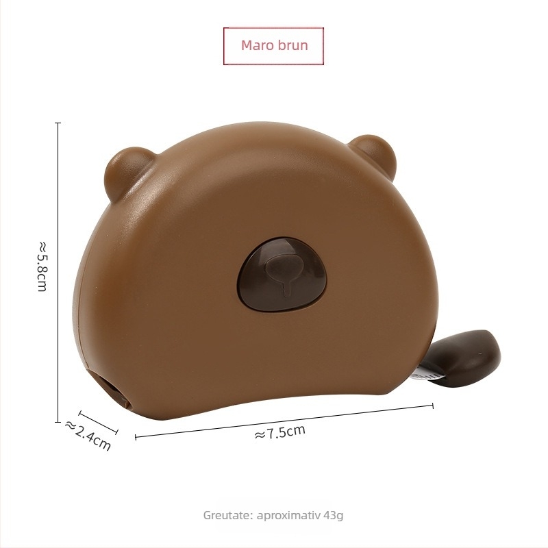 Măsură de bandă cu formă de cap de urs, material ABS, marcă Yan yu, model Student tape measure, interval de măsurare 150 cm, personalizare disponibilă