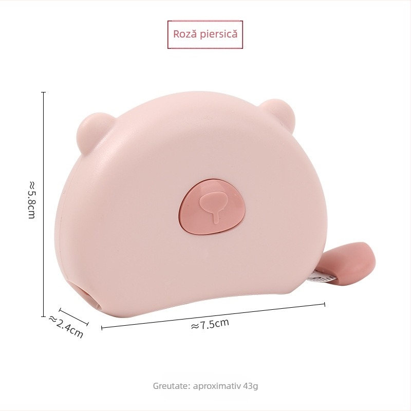 Măsură de bandă cu formă de cap de urs, material ABS, marcă Yan yu, model Student tape measure, interval de măsurare 150 cm, personalizare disponibilă