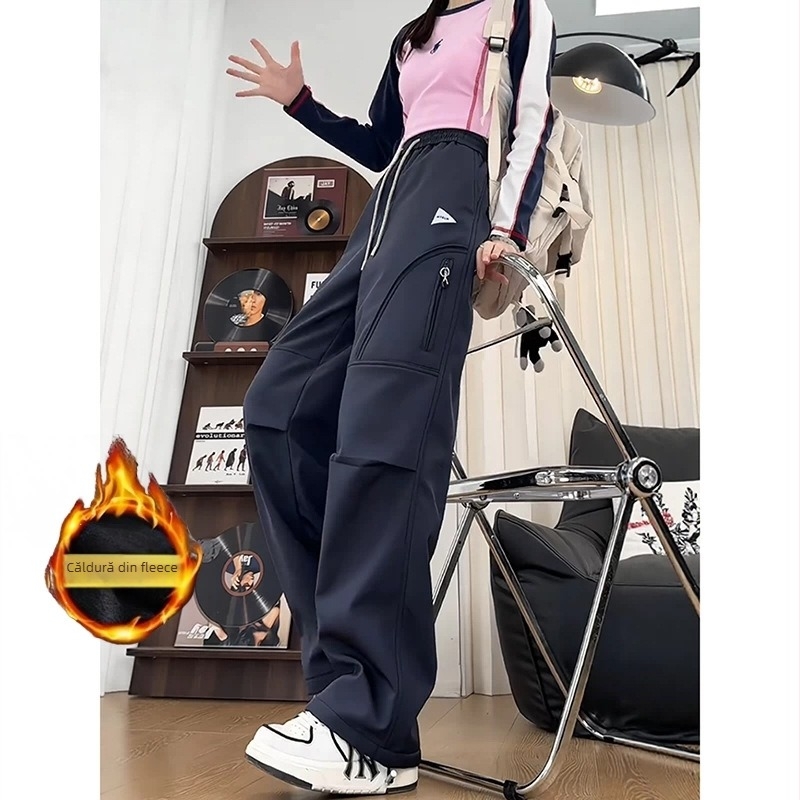 Pantaloni de schi cu căptușeală de fleece, rezistenți la vânt și impermeabili pentru drumeții în aer liber (căptușeală de fleece, rezistenți la vânt, impermeabili, drumeții în aer liber, bărbați adulți)