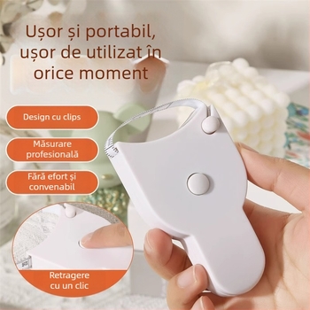 Bandă retractabilă din material moale pentru măsurarea corpului (talie, braț, piept, picior)