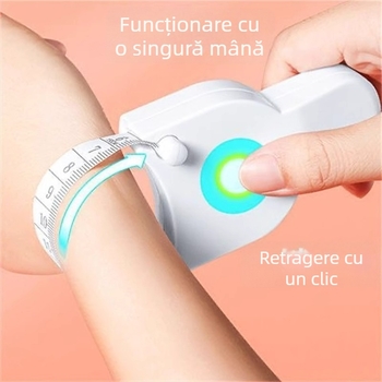 Bandă retractabilă din material moale pentru măsurarea corpului (talie, braț, piept, picior)