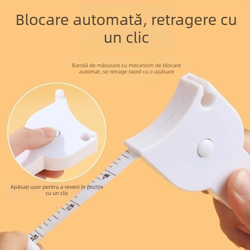 Bandă retractabilă din material moale pentru măsurarea corpului (talie, braț, piept, picior)
