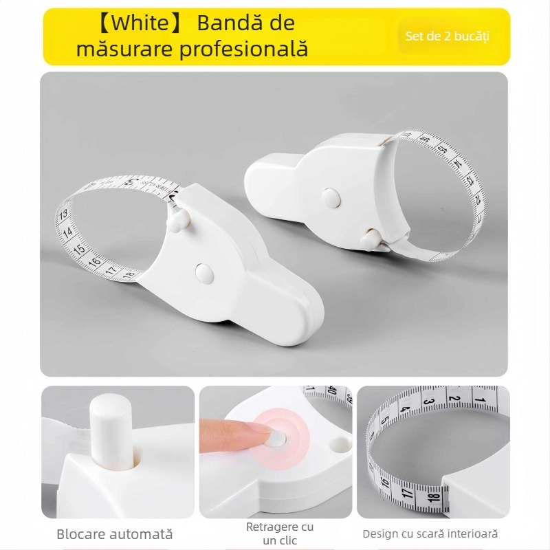 Bandă retractabilă din material moale pentru măsurarea corpului (talie, braț, piept, picior)