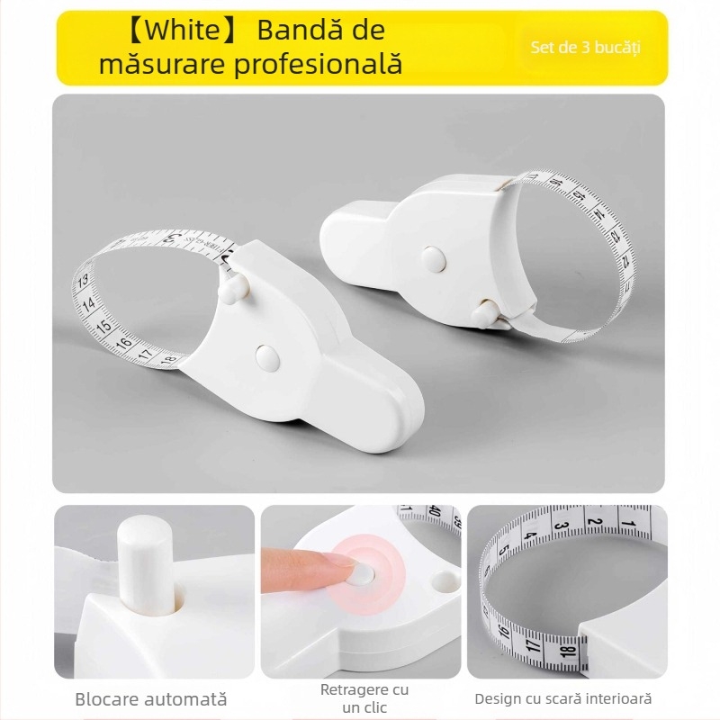 Bandă retractabilă din material moale pentru măsurarea corpului (talie, braț, piept, picior)