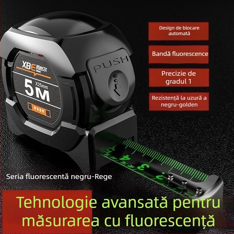 Ruletă de măsurat din oțel, cu iluminare în întuneric, model YGJC, gamă 1000, brand Zhiqiu