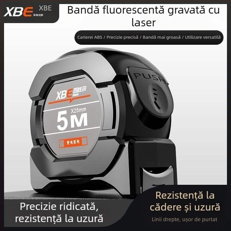 Ruletă de măsurat din oțel, cu iluminare în întuneric, model YGJC, gamă 1000, brand Zhiqiu