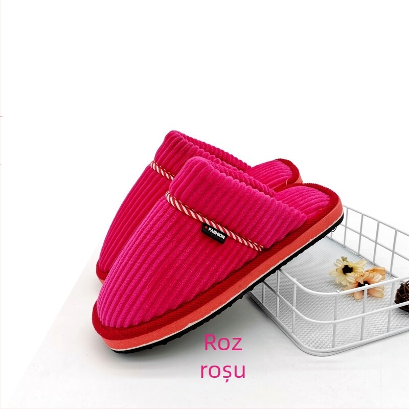 Papuci de casă din bumbac unisex, talpă de spumă antiderapantă, papuci cu degete, pentru cupluri