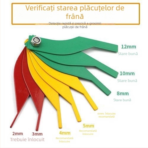 Grosime plăcuțe de frână – Instrument de măsurare din oțel inoxidabil și detector de uzură pentru autovehicule