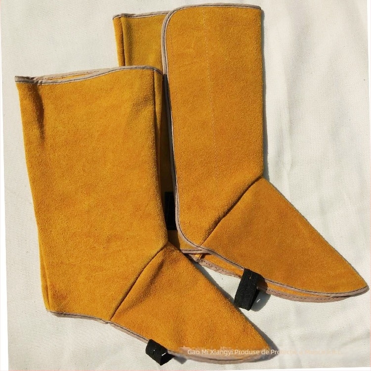 Protecții pentru picioare de sudură din piele de vită, înălțime la gleznă, rezistente la uzură, izolație termică, protecție împotriva scânteilor