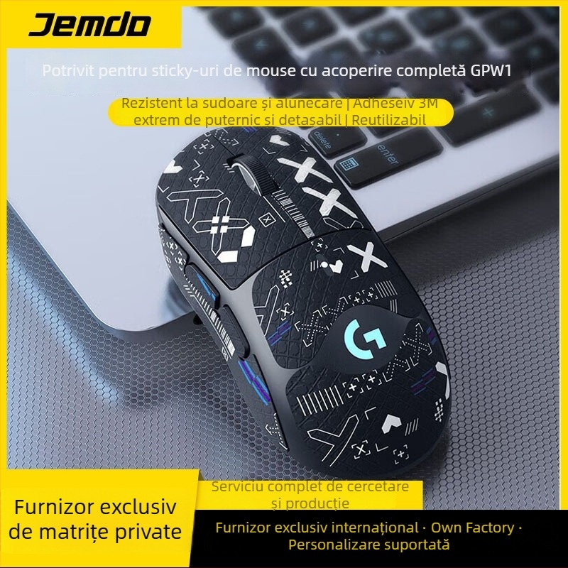 Sticker pentru mouse gaming GPW1/2 generație – antiderapant, rezistent la transpirație, plăcut la atingere, adeziv 3M detașabil