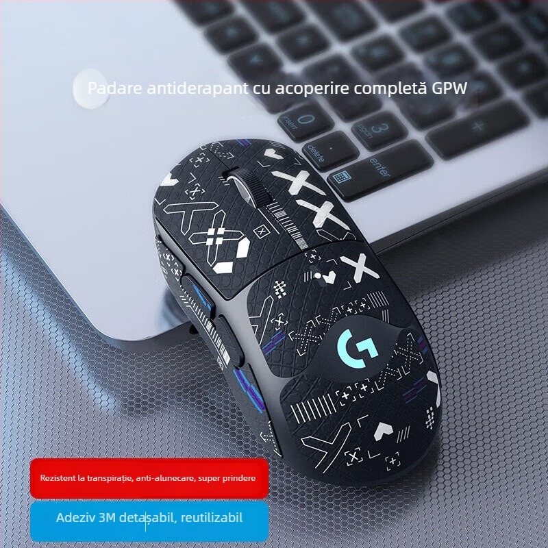 Sticker pentru mouse gaming GPW1/2 generație – antiderapant, rezistent la transpirație, plăcut la atingere, adeziv 3M detașabil