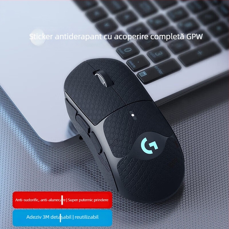 Sticker pentru mouse gaming GPW1/2 generație – antiderapant, rezistent la transpirație, plăcut la atingere, adeziv 3M detașabil