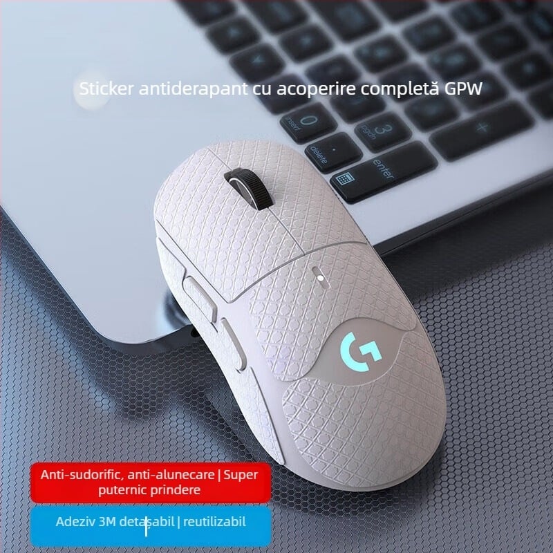 Sticker pentru mouse gaming GPW1/2 generație – antiderapant, rezistent la transpirație, plăcut la atingere, adeziv 3M detașabil