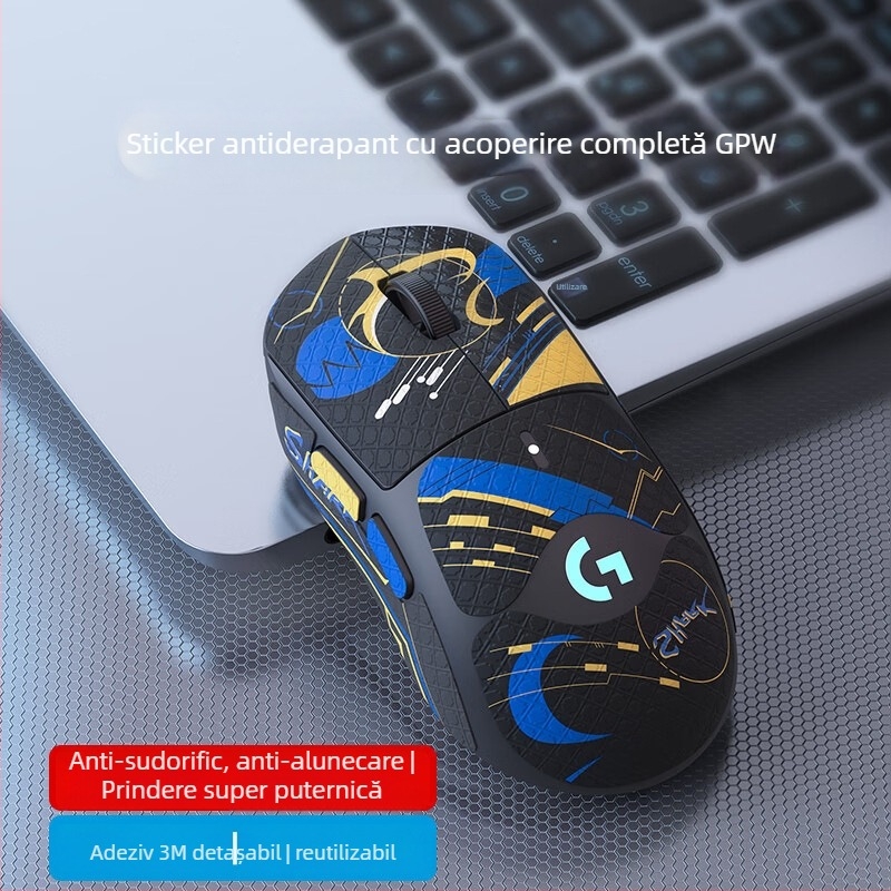 Sticker pentru mouse gaming GPW1/2 generație – antiderapant, rezistent la transpirație, plăcut la atingere, adeziv 3M detașabil