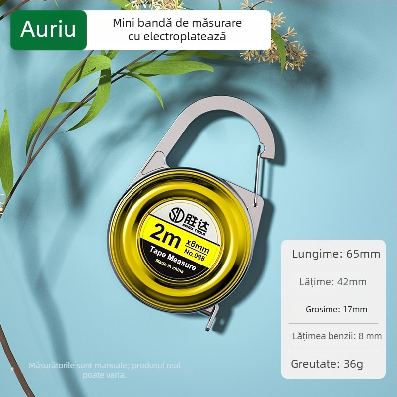 Shengda Ruletă de buzunar cu breloc – Material: ABS + oțel carbon 50#, Variante electroplate, Personalizare disponibilă, Diverse aplicații, Ambalaj 60/50/100 buc