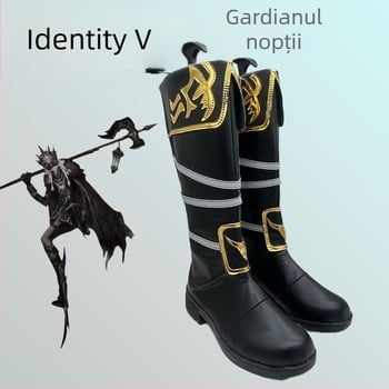 Botosei cosplay, vârf rotund, exterior din microfibră, talpă din cauciuc, înălțime înaltă, fermoar