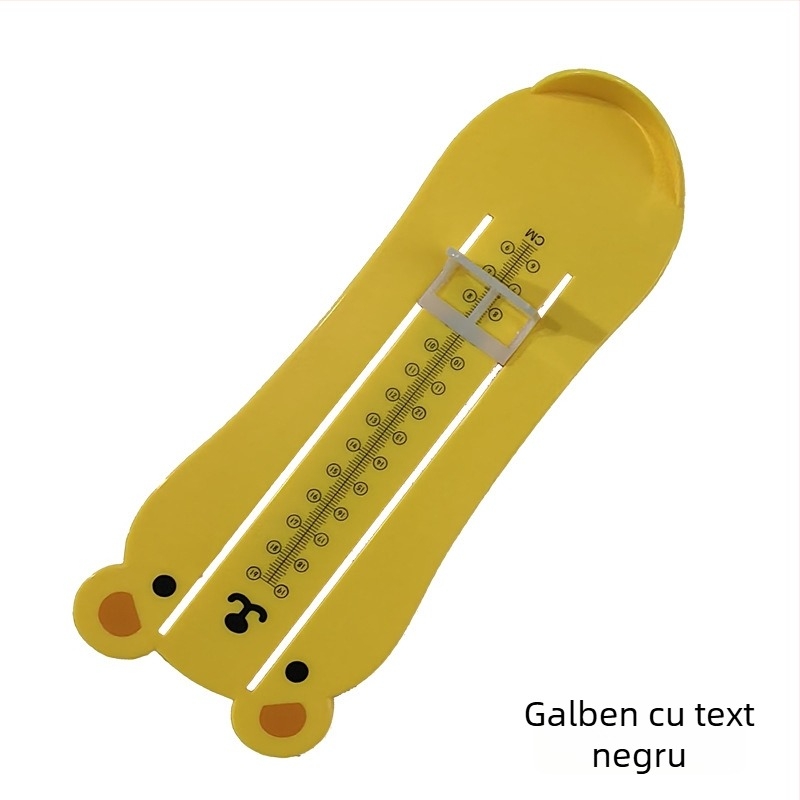 Instrument de măsurare a lungimii piciorului copiilor, în formă de ursuleț, din plastic, model JT001, cod AN001, pentru toate anotimpurile