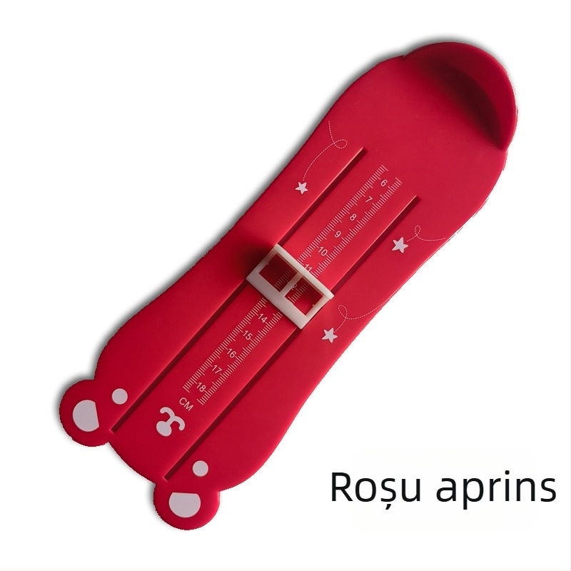 Instrument de măsurare a lungimii piciorului copiilor, în formă de ursuleț, din plastic, model JT001, cod AN001, pentru toate anotimpurile