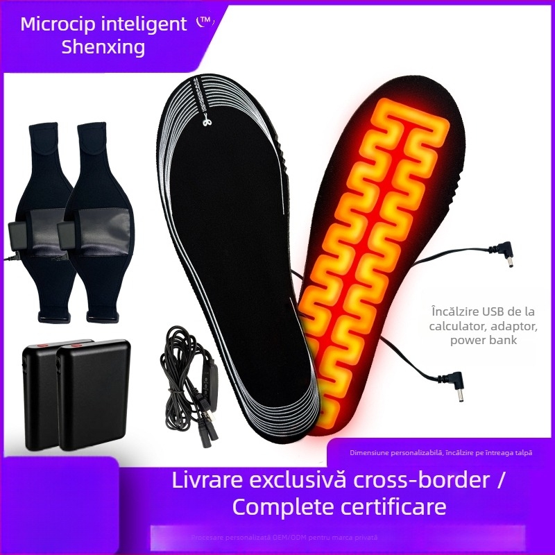 Tălpi încălzite USB – EVA, talpă întreagă, Unisex adulți, Model NH-, Temperatură reglabilă