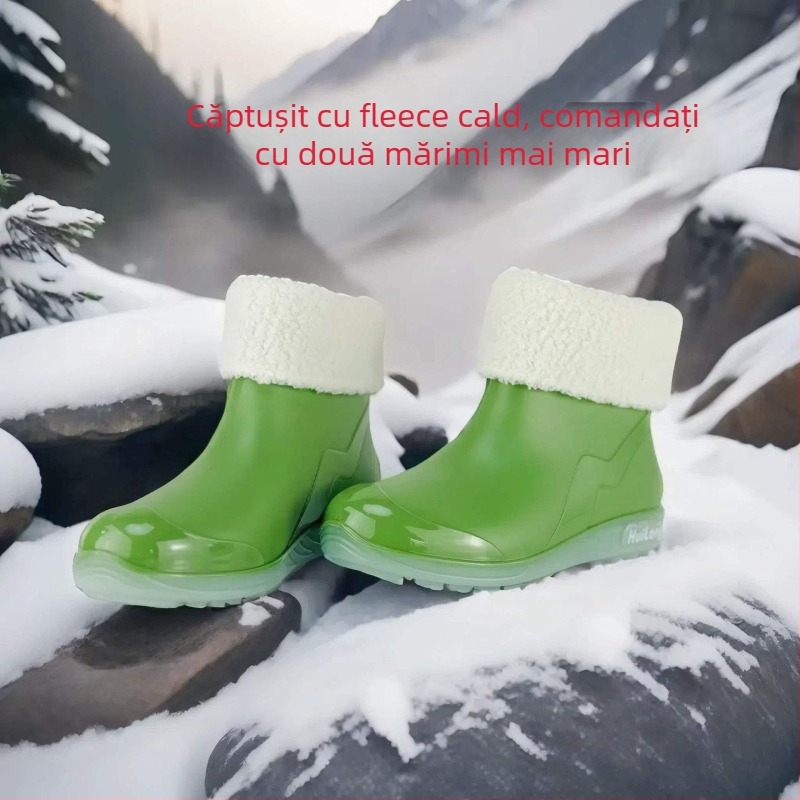 Pantofi de ploaie pentru femei, PVC partea superioară, ghete joase, toamnă–iarna