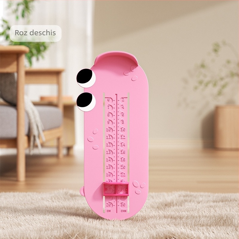 Instrument de măsurare a lungimii piciorului pentru bebeluși și copii — din plastic, măsoară lungimea piciorului și lungimea interioară a încălțămintei, pentru uz casnic, 1–12 ani