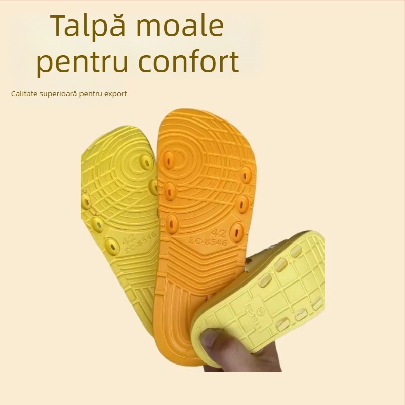 Sandale EVA cu talpă antiderapantă în model ondulat, unisex, pentru toate sezoanele, personalizabile, stil pentru deplasări elegante