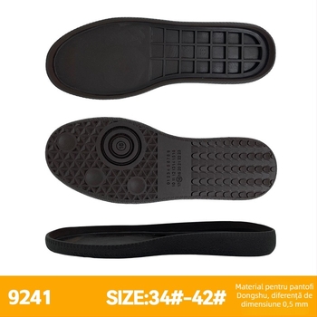 Material talpă din cauciuc pentru sandale și încălțăminte casual pentru femei, model 9241, potrivit pentru sandale și încălțăminte casual, producție 7–10 zile, ciclu de probă 7 zile