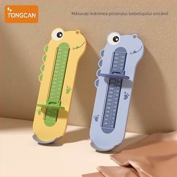Dispozitiv de măsurare a talpii bebelușului pentru uz casnic, ABS plastic; brand Tong can; măsoară lungimea interioară a încălțămintei și lungimea piciorului pentru 1–6 ani