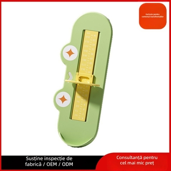 Măsurător pentru lungimea piciorului la copii – Instrument de acasă, precis, pentru vârste 0–10 ani (ABS plastic; ambalaj single; Shield Dad; Cartoon Paradise)