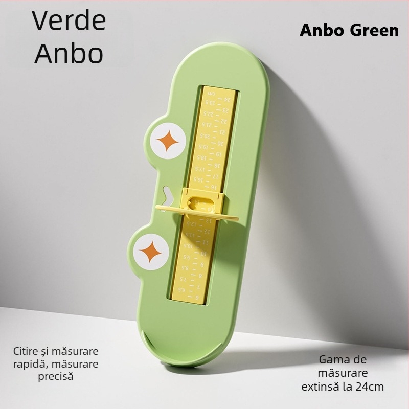 Măsurător pentru lungimea piciorului la copii – Instrument de acasă, precis, pentru vârste 0–10 ani (ABS plastic; ambalaj single; Shield Dad; Cartoon Paradise)