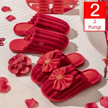 Papuci de nuntă, velur, vârf rotund, căptușeală din pluș artificial, talpă PVC, origine Taizhou, Zhejiang