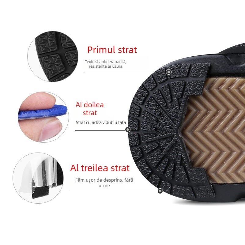 Set de etichete pentru talpa pantofilor baschet, model 018, antiderapante, autoadezive, rezistente la uzură, din cauciuc